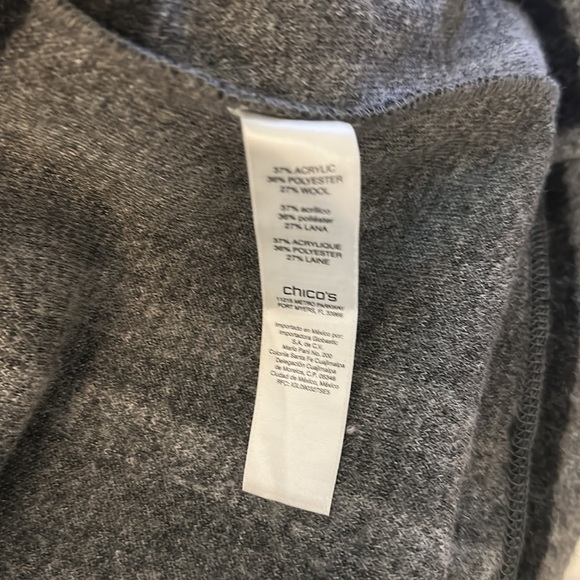 Chicos wool blend plaid one button jacket grey black white plaid medium - Picture 4 of 4